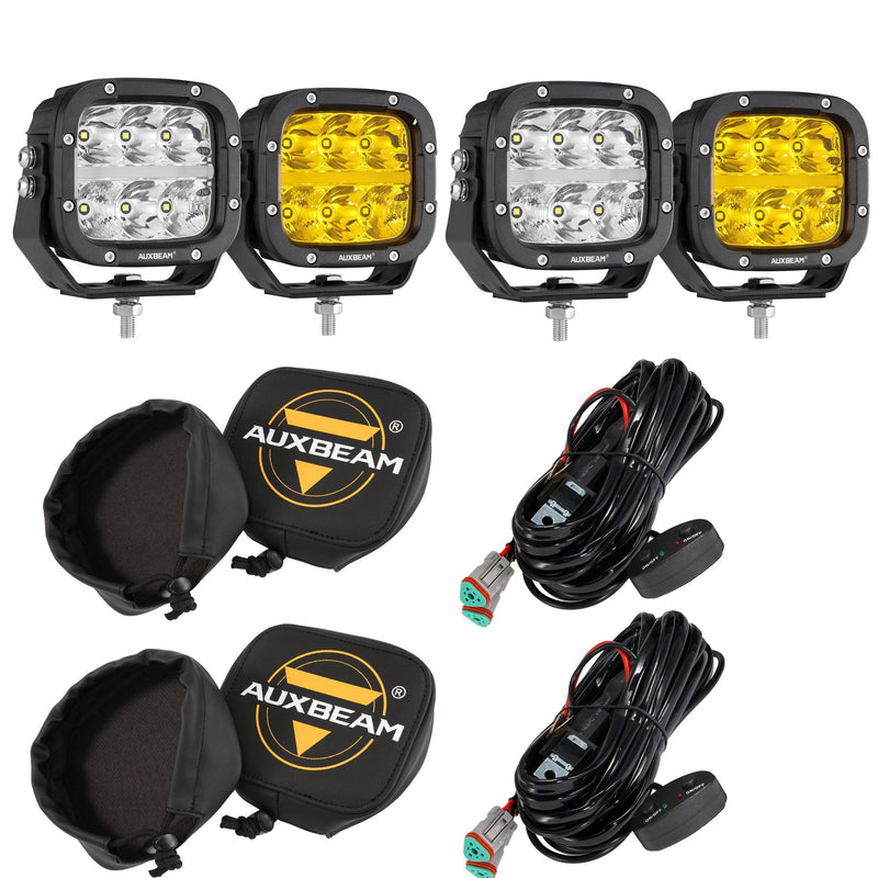 Load image into Gallery viewer, XP-ULTRA Series 5 Inch 132W 15600LM White/Amber LED Pods Driving Light with Amber DRL
