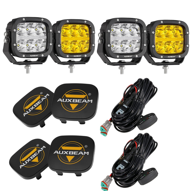 Load image into Gallery viewer, XP-ULTRA Series 5 Inch 132W 15600LM White/Amber LED Pods Driving Light with Amber DRL
