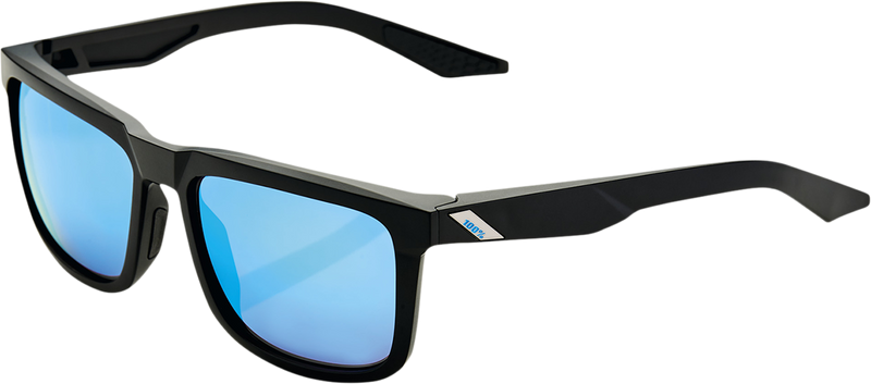 Load image into Gallery viewer, 100% Blake Sunglasses - Matte Black - HiPER Blue Mirror 60028-00001
