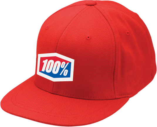 100% Official Flexfit® Hat - Red - Small/Medium 20043-00004