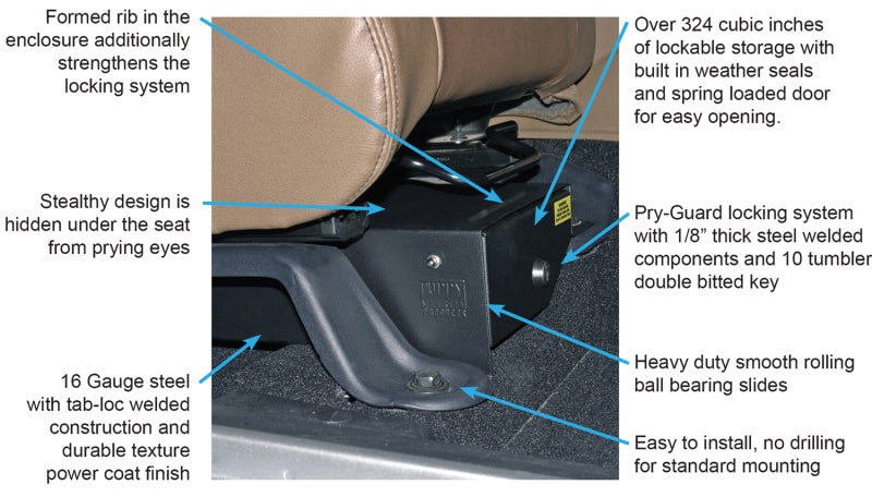 Load image into Gallery viewer, Tuffy Jeep Wrangler Jk Underseat Drawer Passenger W/ Keyed Lock
