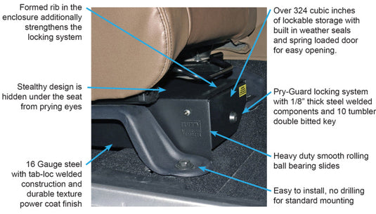 Tuffy Jeep Wrangler Jk Underseat Drawer Passenger W/ Keyed Lock