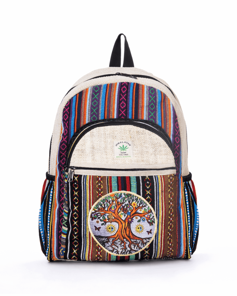 Load image into Gallery viewer, Kathmandu Collection Handmade Cotton and Hemp Tree of Life Backpack
