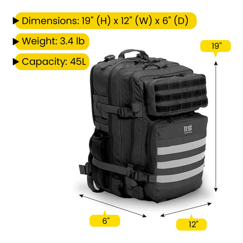 Load image into Gallery viewer, Riderbag Xtreme 45L Tactical Backpack - Black
