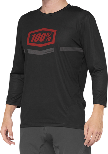 100% Airmatic 3/4 Sleeve Jersey - Black/Red - Medium 40018-00006