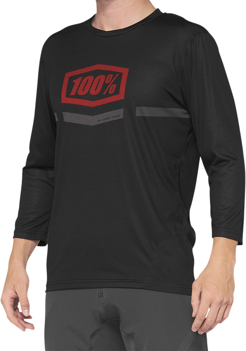 Load image into Gallery viewer, 100% Airmatic 3/4 Sleeve Jersey - Black/Red - Medium 40018-00006
