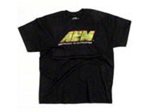 AEM Electronics T-Shirt; AEM Logo Distressed, Black - L 0DTTV