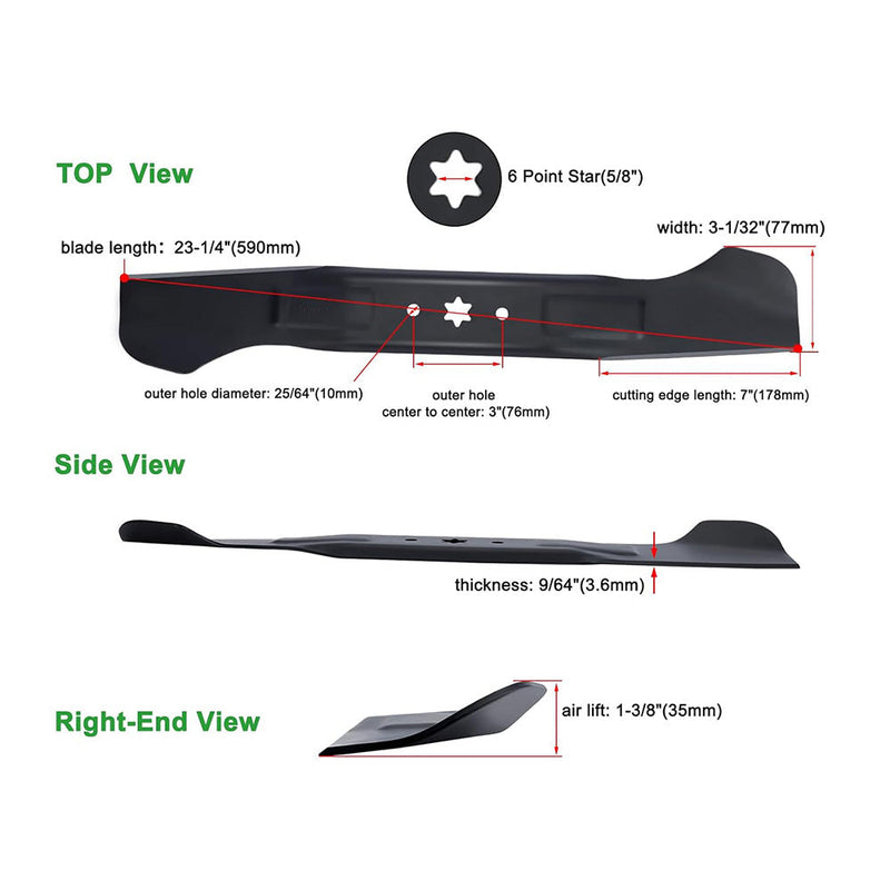 Load image into Gallery viewer, 2-Pack 46 inch 942-04244A Blades for Cub Cadet LTX1045 LTX1046 XT1 XT2 LT46 RZT L46 Deck Mower Replace MTD 942-04290 742-04244 High-Lift
