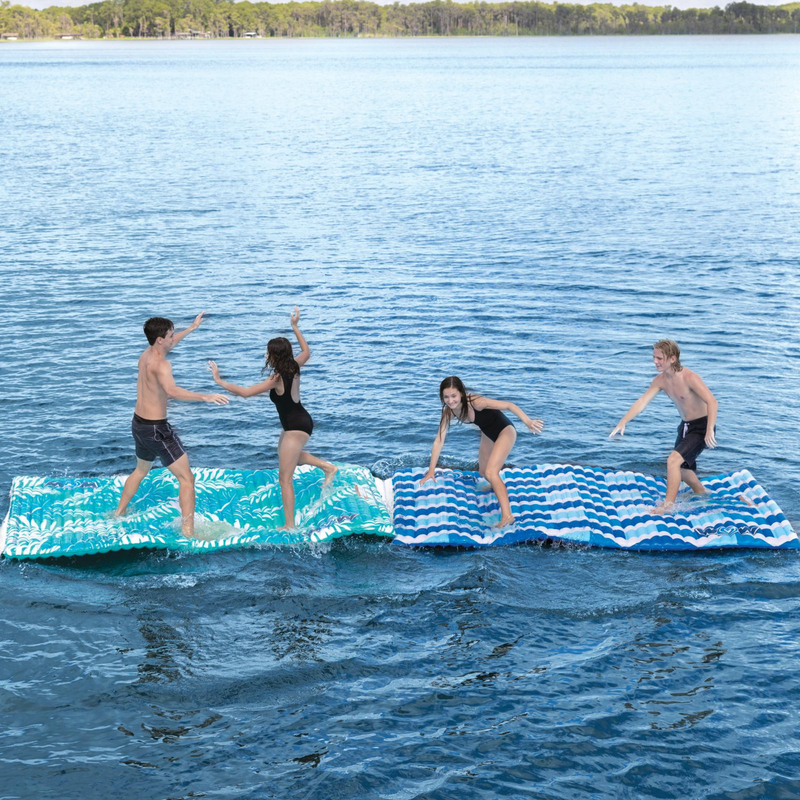 Load image into Gallery viewer, WOW Watersports Teal Palm Leaves Water Walkway
