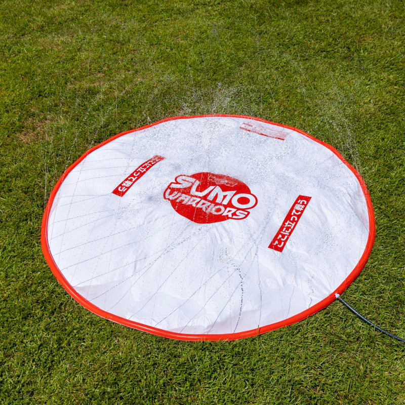 Load image into Gallery viewer, WOW Watersports 10ft Sumo Wrestling Spray Pad with 2 Sumo Belly-Bumpers
