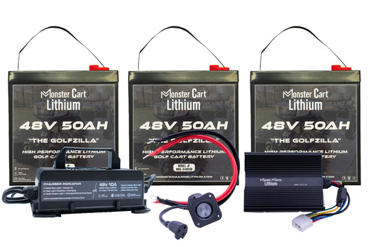 GIGANTIC BUNDLE 48v 400Ah- (8) 48V 50AH LITHIUM & (2) 48V 10A WATERPROOF CHARGER