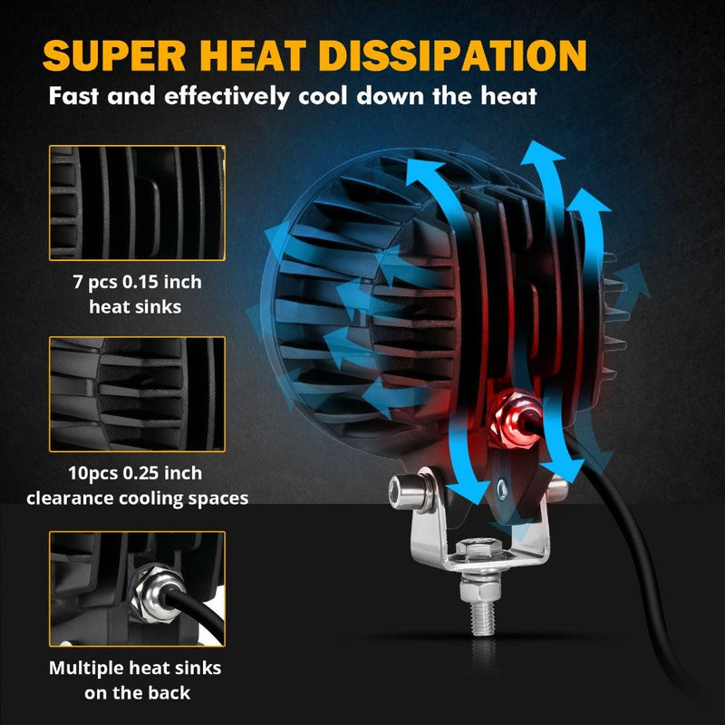 Load image into Gallery viewer, C4 Series | 4 Inch 100W Spot Round LED Pods Amber LED Driving Lights
