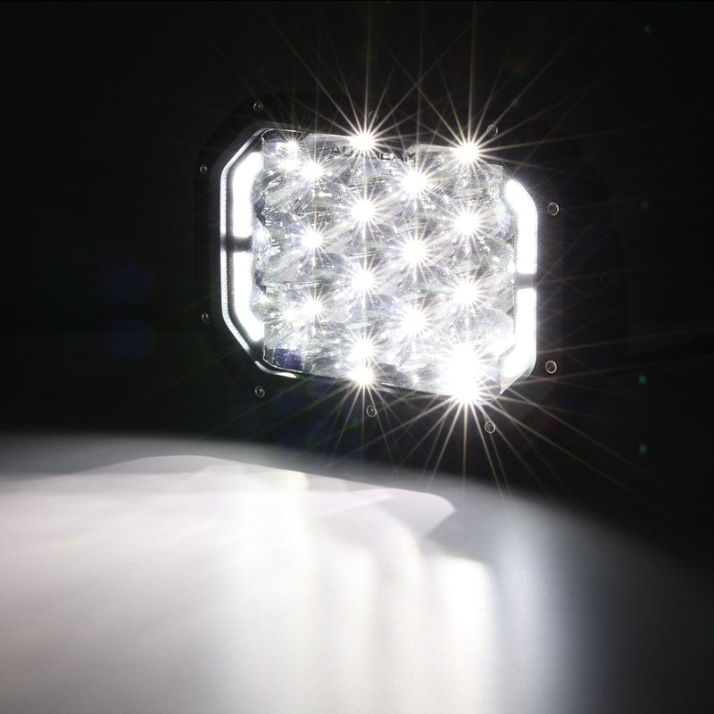Load image into Gallery viewer, 7x5 Inch Rectangle LED Pods White Spot Driving Lights with DRL
