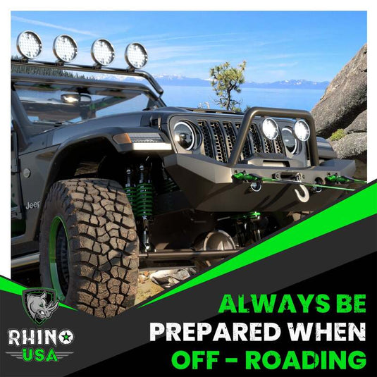 Rhino USA 3/4In D-Ring Shackle Set (2-Pack) Matte Black
