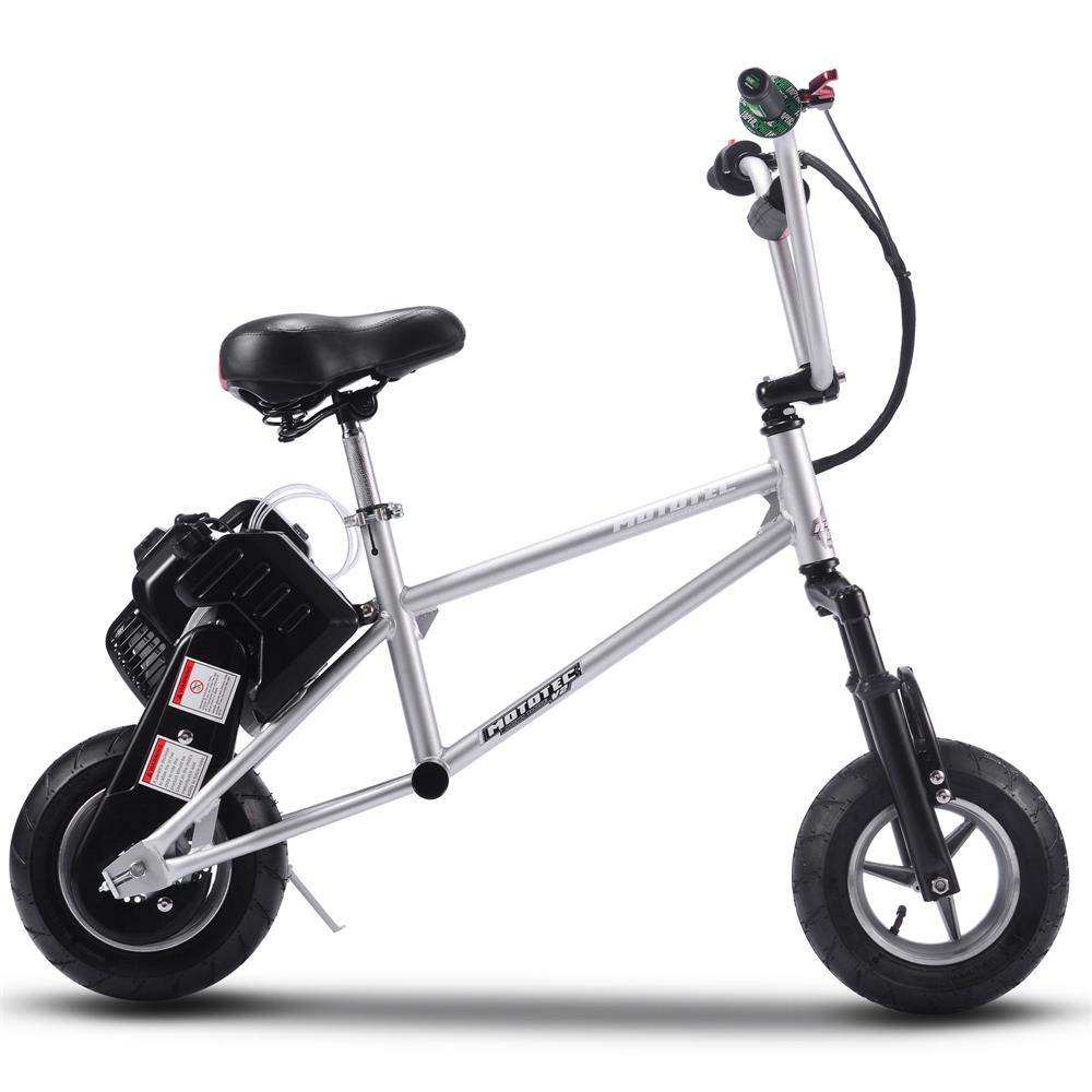 Mototec 49cc Gas Mini Bike V2 Silver - Skoutley Outdoors LLC