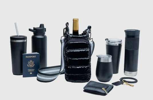 Quilted Quench Puffy Bottle Tote - BLACK