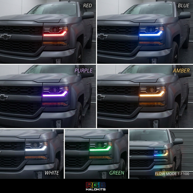 Load image into Gallery viewer, Chevrolet Silverado Multicolor Flow Series DRL Boards (2016-2018)
