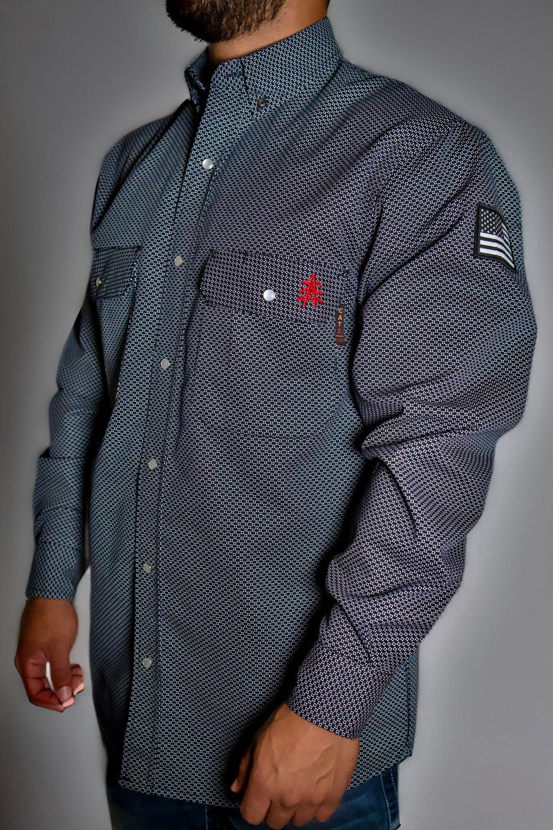 Load image into Gallery viewer, FR Pearl Snap Work Shirt - Shadow Black
