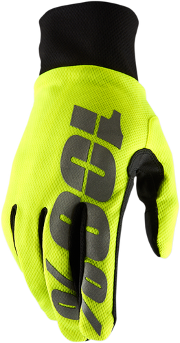 100% Hydromatic Waterproof Gloves - Fluo Yellow - Large 10017-00007