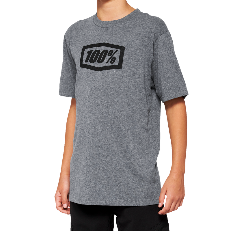 Load image into Gallery viewer, 100% Youth Icon T-Shirt - Heather Gray - Small 20001-00008
