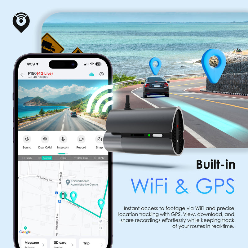 Load image into Gallery viewer, Rexing 4G LTE 2-Channel Dash Cam with GPS – 2.5K Front + 1080p Rear | Real-Time Remote Access &amp; Alerts
