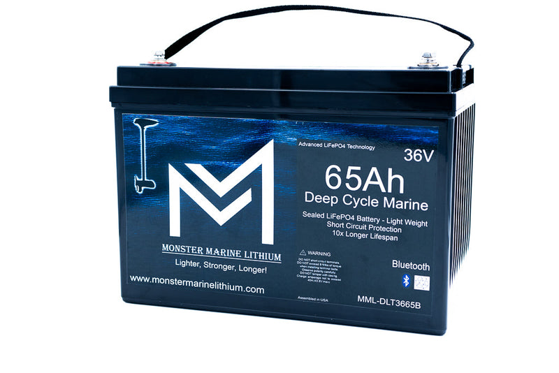 Load image into Gallery viewer, 36V 65Ah Bluetooth Deep Cycle Lithium Trolling Battery
