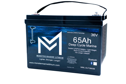 36V 65Ah Bluetooth Deep Cycle Lithium Trolling Battery