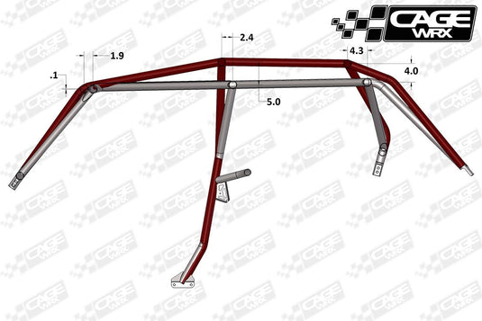 Polaris RZR XP4 / XP4 Turbo (2014-2018) Roll Cage | ASSEMBLED | "BAJA SPEC"