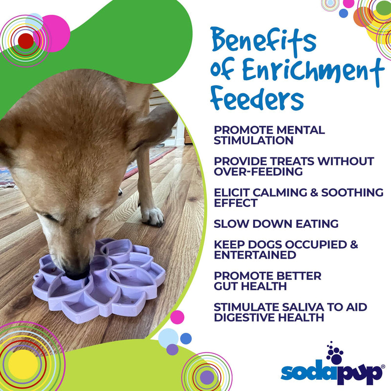 Load image into Gallery viewer, Mandala Softie eTray Shallow Slow Feeder Dog Bowl with Suction Cups |  USA Made
