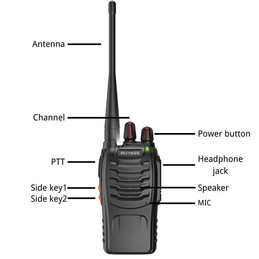 Ruyage 888s UHF Analog Long Range Two Way Radio Walkie Talkie