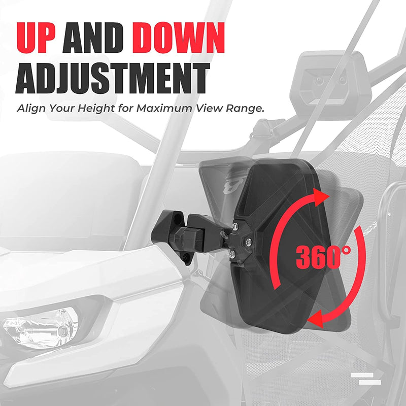 Load image into Gallery viewer, Side Mirrors Aluminum for Can Am Defender (one pair)
