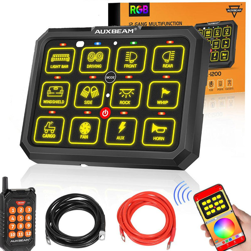 Load image into Gallery viewer, AC-1200 RGB Switch Panel with APP&amp;Remote Control, Toggle/ Momentary/ Pulsed Mode Supported(One-Sided Outlet)
