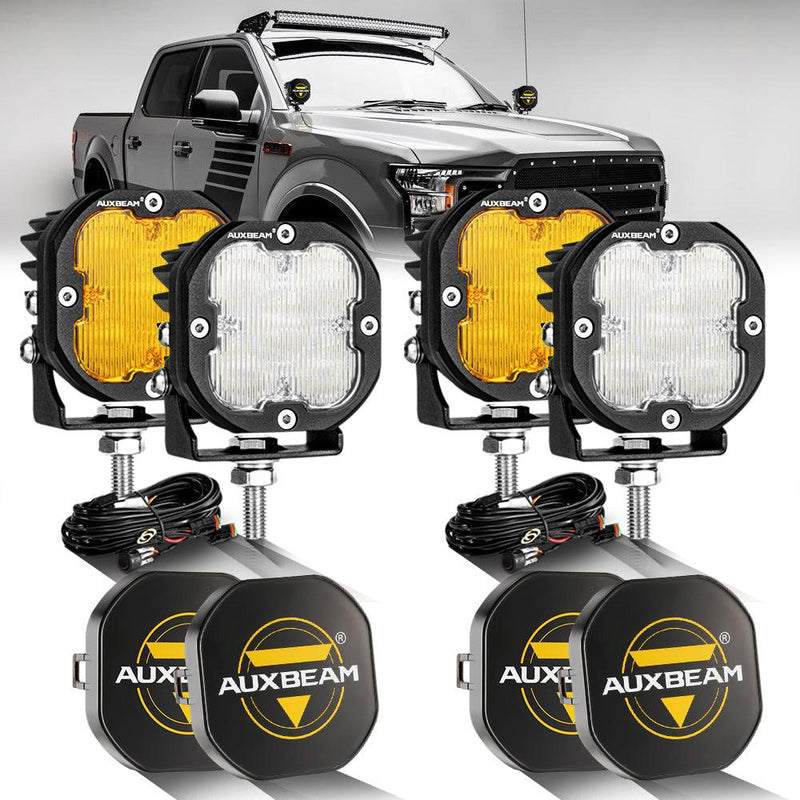 Load image into Gallery viewer, 3 Inch 80W 9600LM LED Pods Lights White&amp;Amber for FORD
