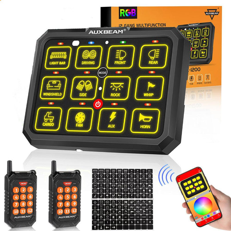 Load image into Gallery viewer, AC-1200 RGB Switch Panel with APP&amp;Remote Control, Toggle/ Momentary/ Pulsed Mode Supported(One-Sided Outlet)
