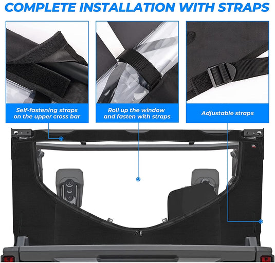 Fabric Rear Panel w/Open Window for Honda Pioneer 1000-5
