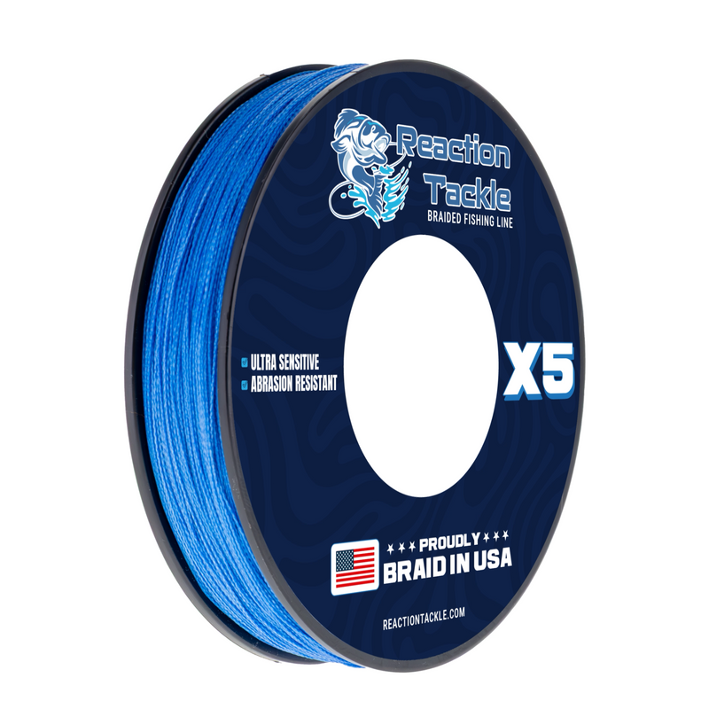 Load image into Gallery viewer, Reaction Tackle BRAIDED IN THE USA Fishing Line- X5
