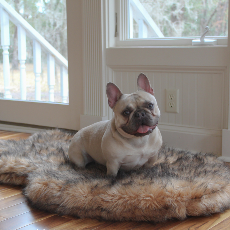 Load image into Gallery viewer, PupRug by Paw.com® Faux Fur Orthopedic Dog Bed - Curve Sable Tan

