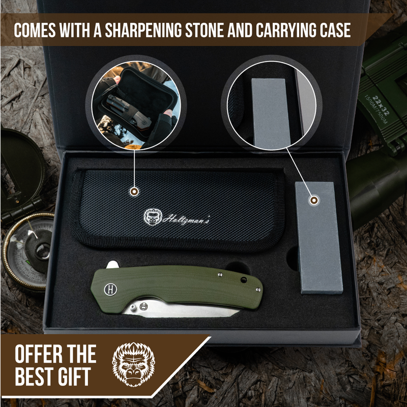 Load image into Gallery viewer, The Clip Point, Straight Back, Pioneer Folding Pocket Knife Giftset Combo (Silver and Green)
