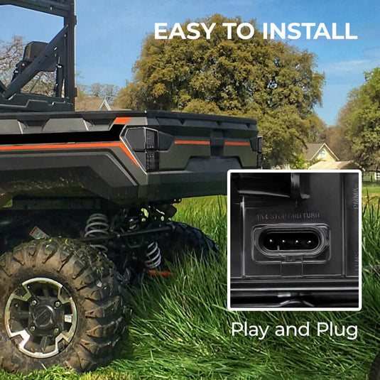 Under Seat Storage Box & Tail Light for Polaris Ranger