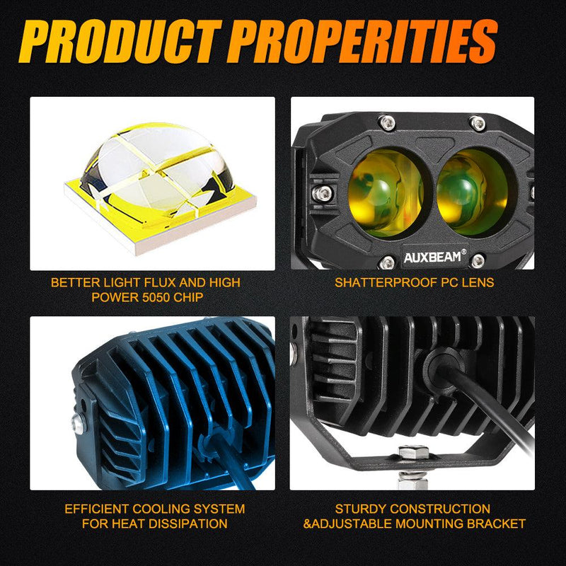 Load image into Gallery viewer, R4 Series | 4 Inch 60W LED Pods Amber Spot Driving Light
