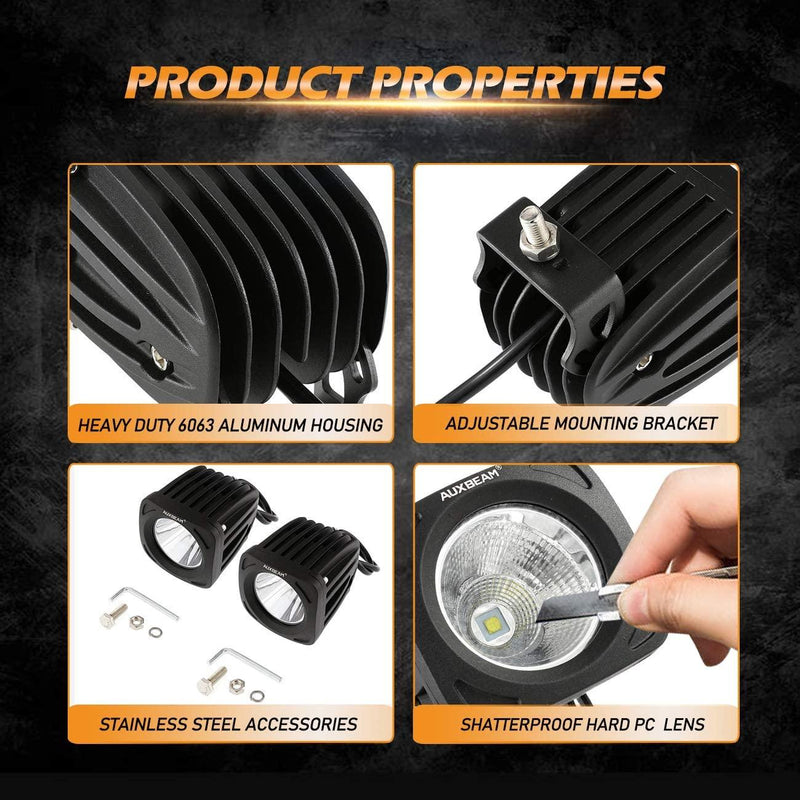 Load image into Gallery viewer, 3.5&quot; 50W Round/Square LED Driving Lights Combo White/Yellow with wiring harness for SUV ATV UTV Trucks Pickup Boat
