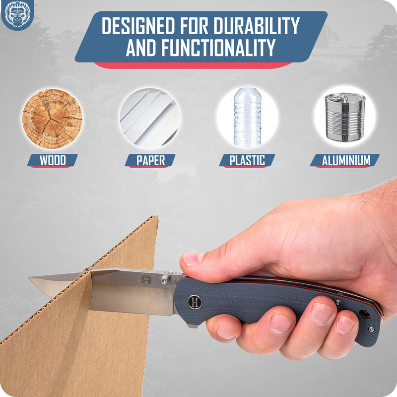 Load image into Gallery viewer, The Wrangler Folding Pocket Knife Giftset for Men and Women (Silver and Red)
