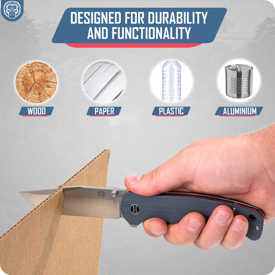 The Wrangler Folding Pocket Knife Giftset for Men and Women (Silver and Red)