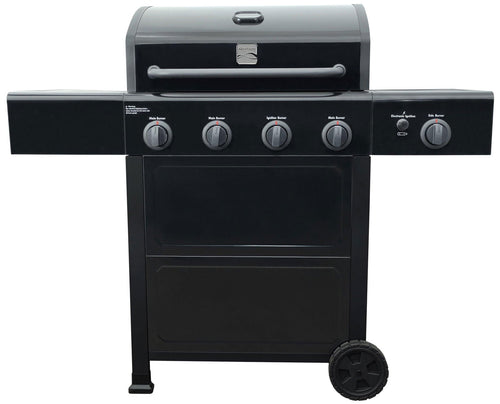 4 Burner Gas Grill Plus Side Burner - All Black