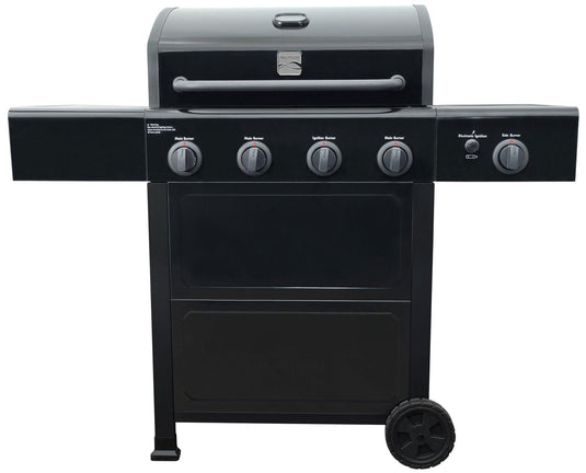 4 Burner Gas Grill Plus Side Burner - All Black
