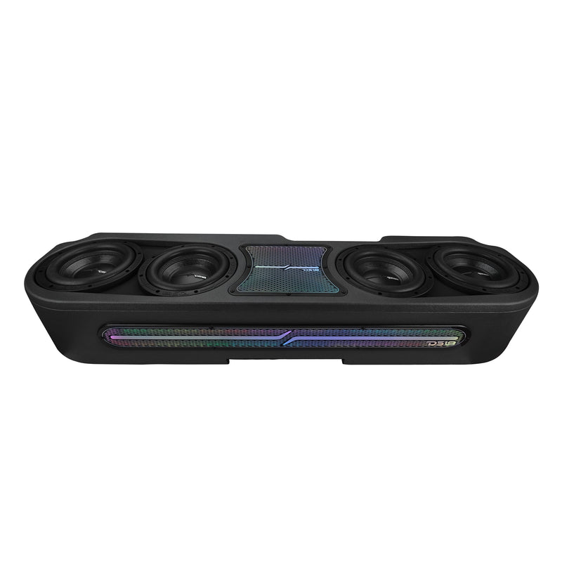 Load image into Gallery viewer, Jeep JT Gladiator Loaded Under Rear Seat Subwoofer Enclosure with 4 X 8&quot; ZR8.2D, Leather Wrapped and Digital LED Lights | 1800 Watts RMS @ 1-Ohm
