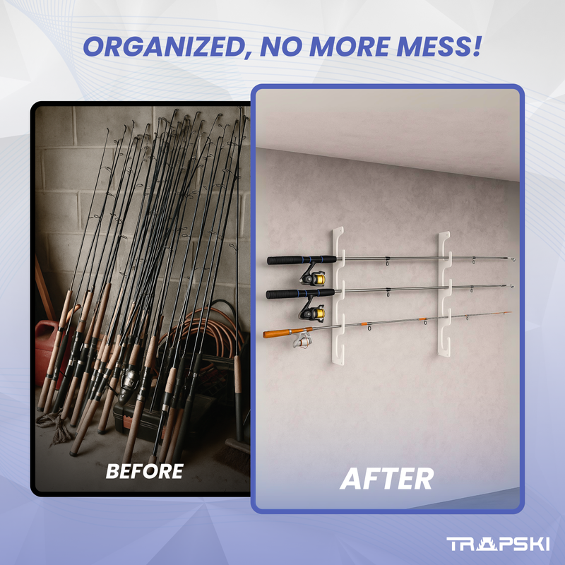 Load image into Gallery viewer, Made in the USA Fishing Rod Rack | Wall or Ceiling Mounted
