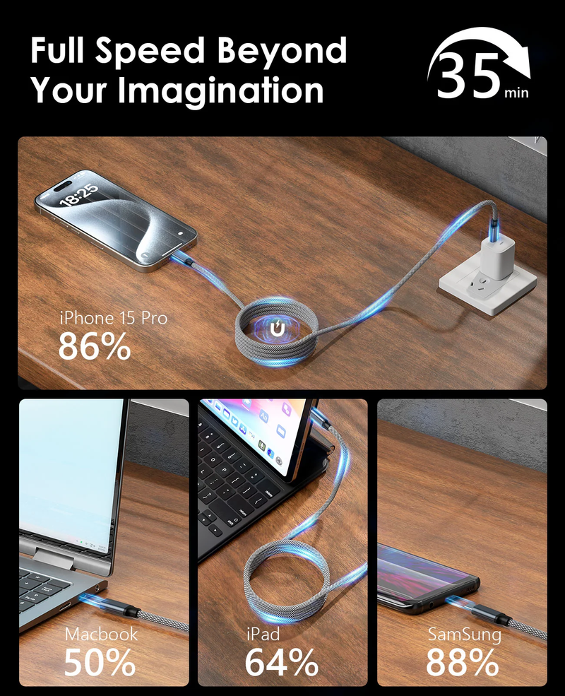 Load image into Gallery viewer, USB-C to USB-C Fast Charging Magnetic Cable
