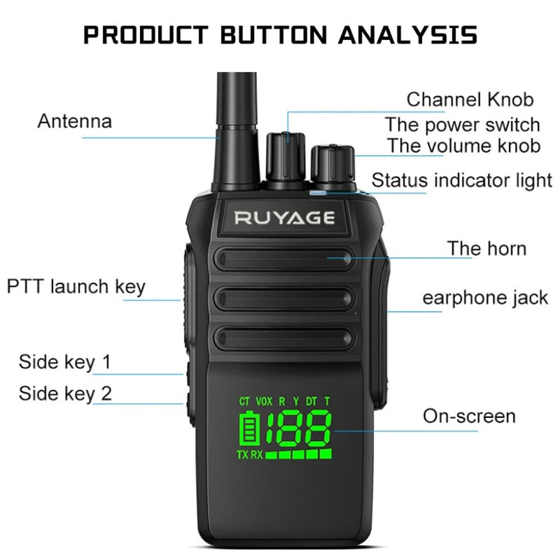 Load image into Gallery viewer, Ruyage T40 IP67 Waterproof Rugged Long Range Two Way Radio Walkie Talkie
