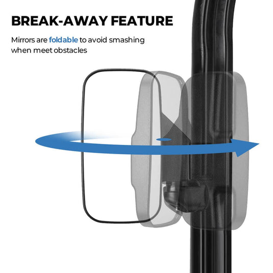 Adjustable Side Mirrors & Rear View Mirror For Polaris Ranger/ Defender